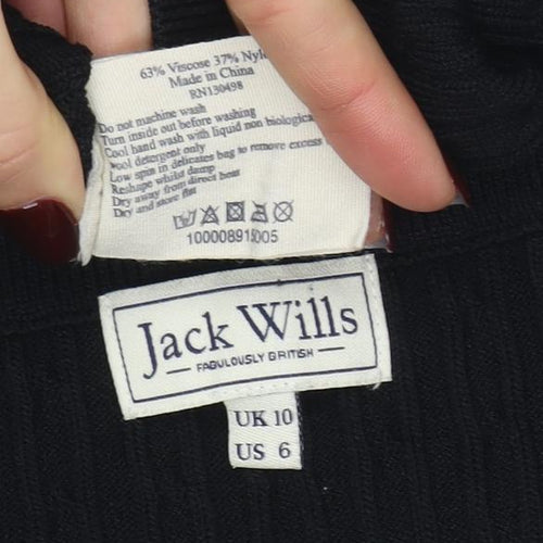 Jack Wills Women's Black Knit Stretch Pencil Skirt Size 10
