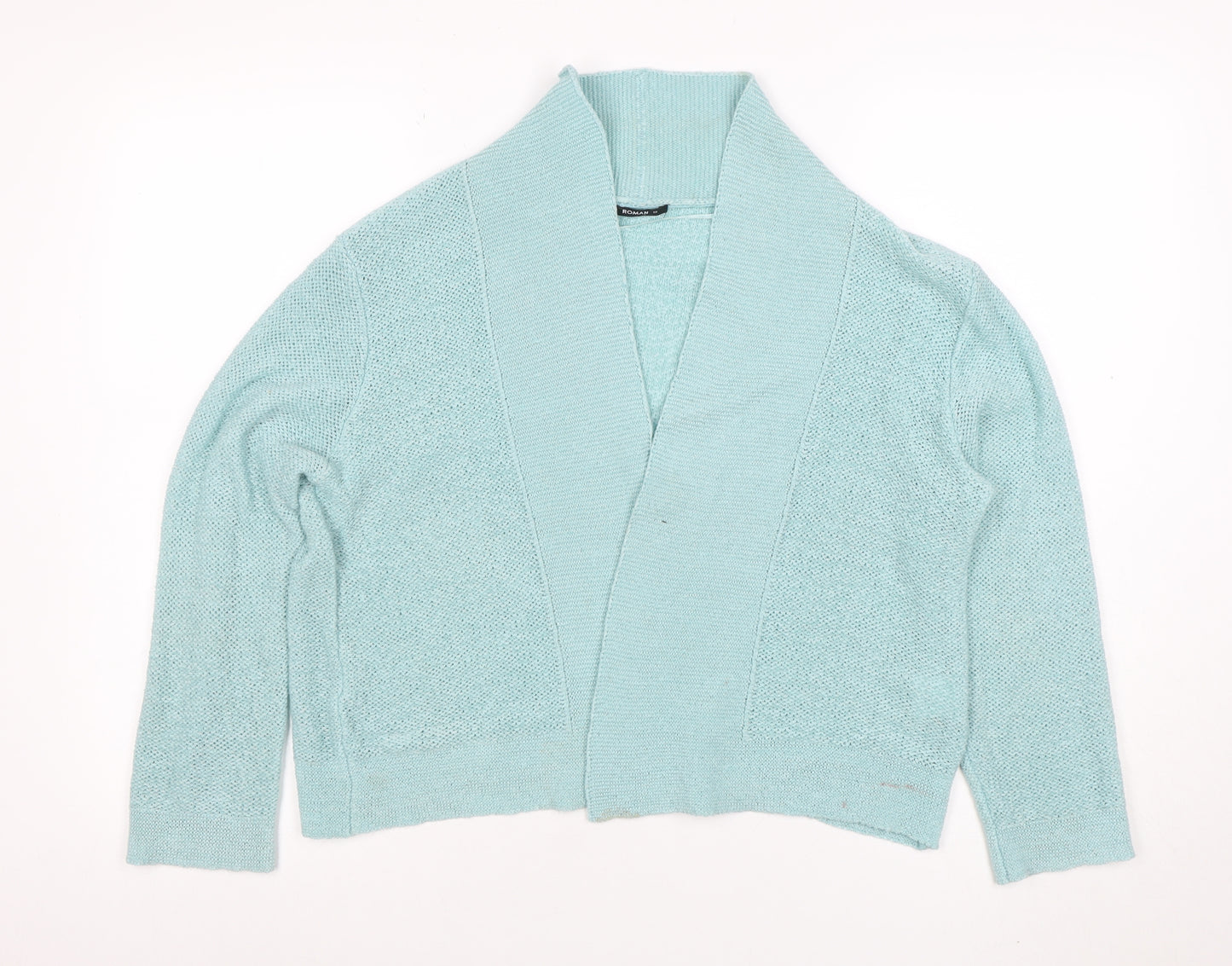 Roman Women’s Blue Knit Open Front Cardigan Size 18