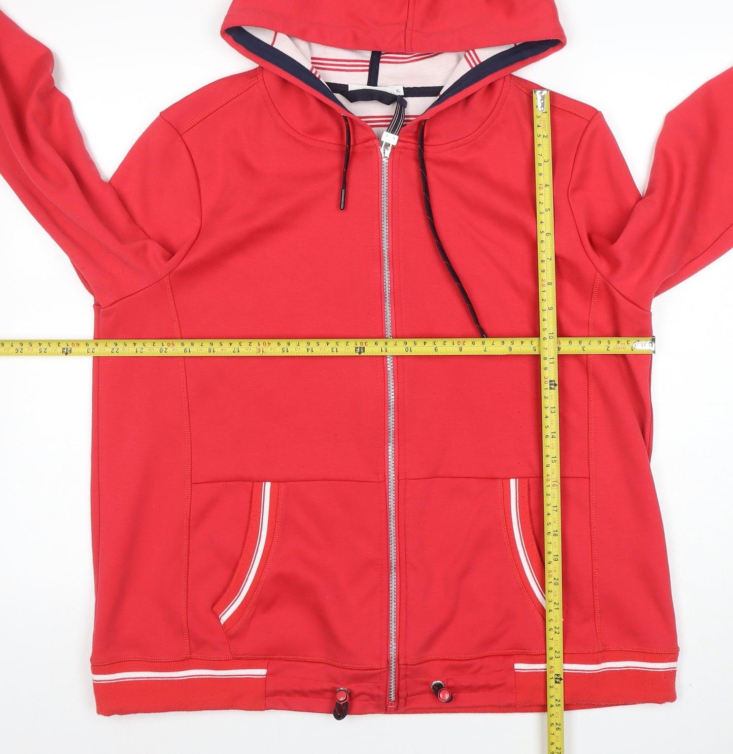Cecil Womens Red Full Zip Hoodie XL Hooded Sweatshirt