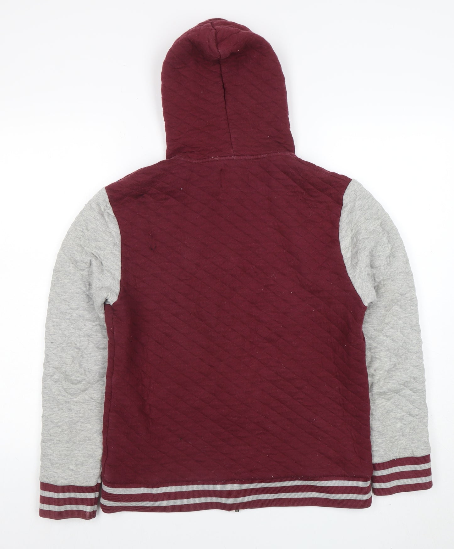 Burton Menswear Men’s Red Quilted Full Zip Hoodie Size S