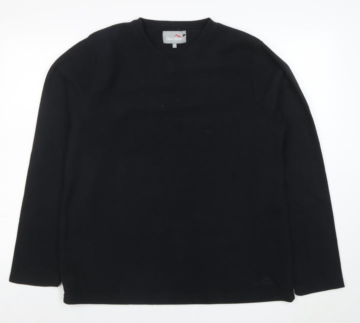 Peter Storm Women Black Size 18 V-Neck Fleece Pullover Sweatshirt