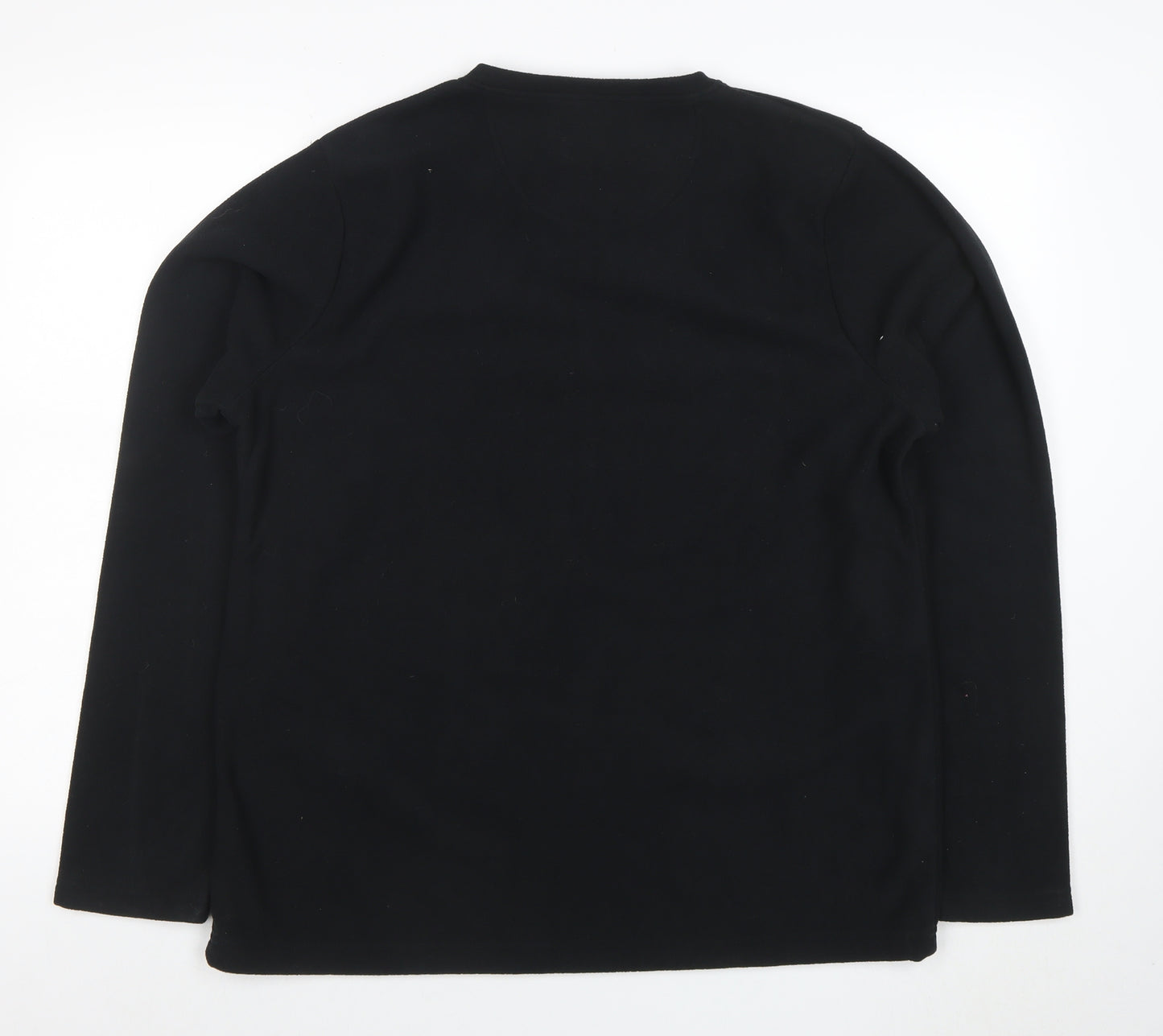 Peter Storm Women Black Size 18 V-Neck Fleece Pullover Sweatshirt