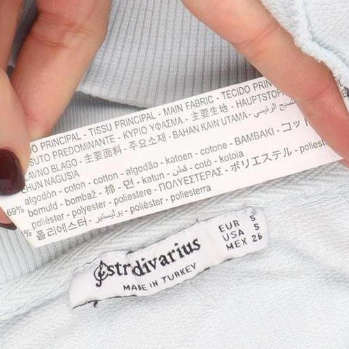 Stradivarius Women Blue Crew Neck Pullover Sweatshirt Size S