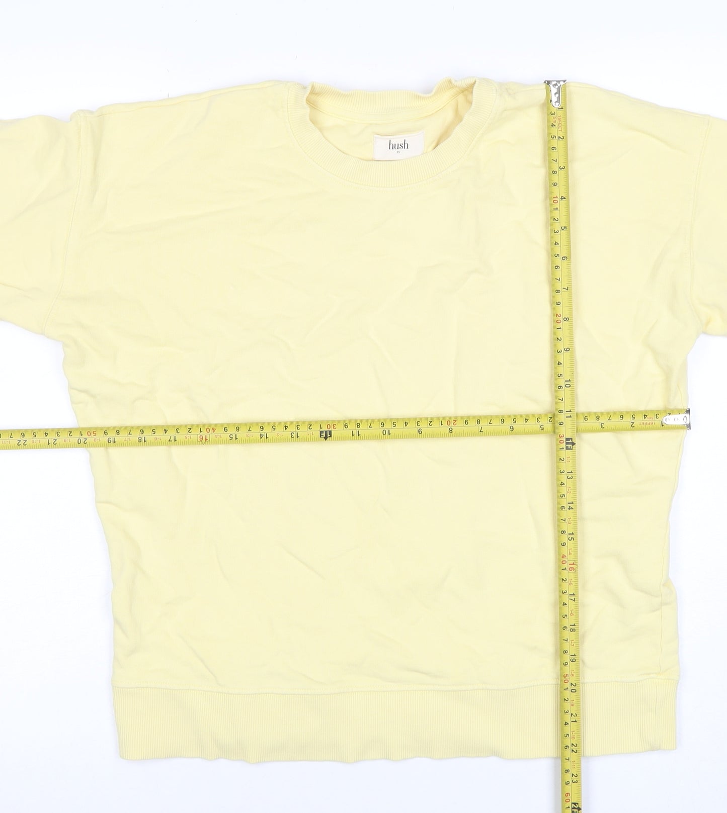 Hush Women's Yellow XS Crew Neck Organic Cotton Sweatshirt