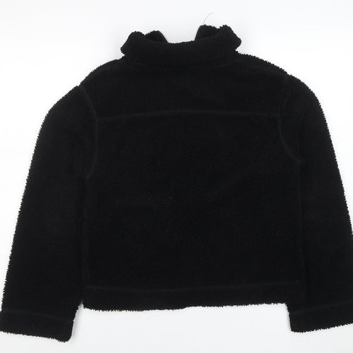 H&M Women’s Black Fleece Zip Jacket Size S Regular Fit
