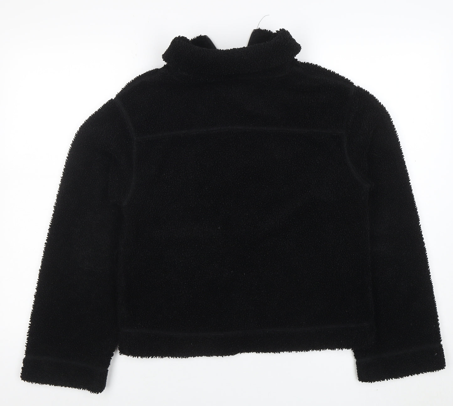 H&M Women’s Black Fleece Zip Jacket Size S Regular Fit