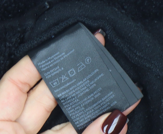 H&M Women’s Black Fleece Zip Jacket Size S Regular Fit