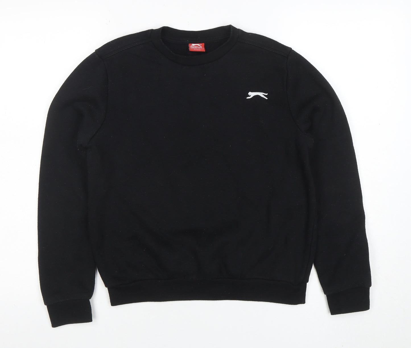 Slazenger Boys Black Crew Neck Sweatshirt Size 13 Years Fleece Blend