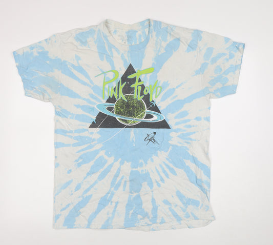 Pink Floyd Men's Blue Tie-Dye Band Graphic T-Shirt M Regular Fit