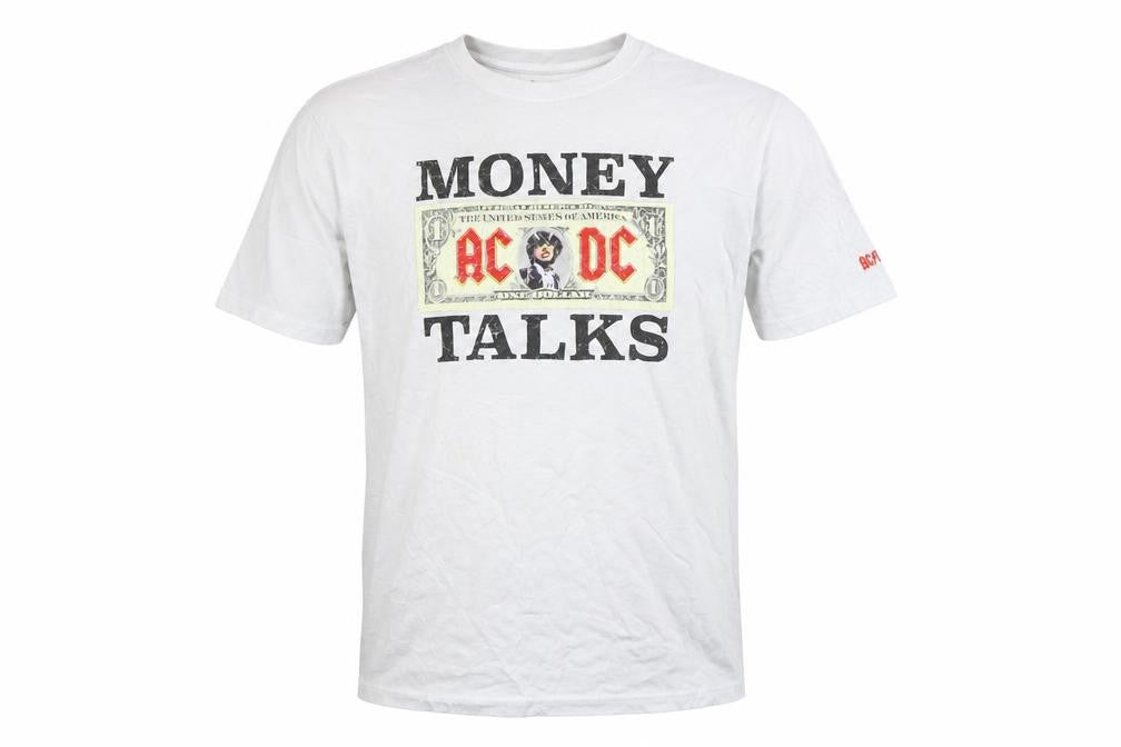 Springfield Men’s White AC/DC Money Talks Band T-Shirt 2XL Regular Fit