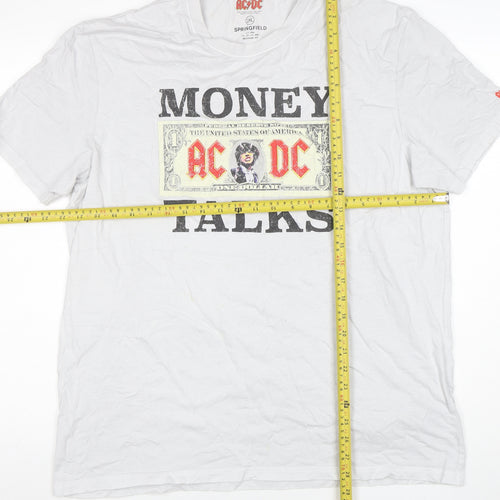 Springfield Men’s White AC/DC Money Talks Band T-Shirt 2XL Regular Fit