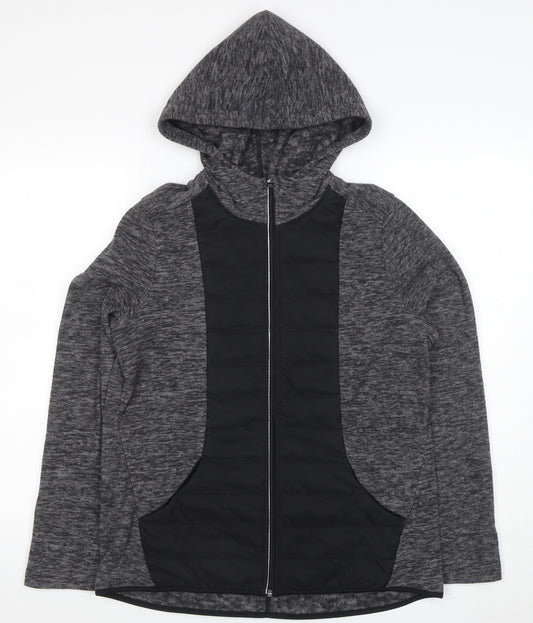 Next NX Sport Womens Grey Hooded Full Zip Jacket Size 14