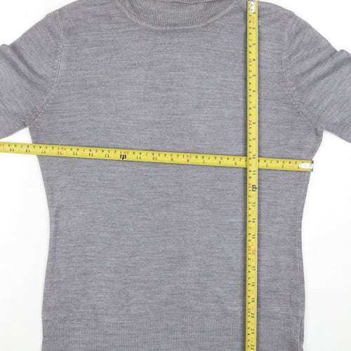 Next Women Grey Merino Wool Roll Neck Jumper Size 12