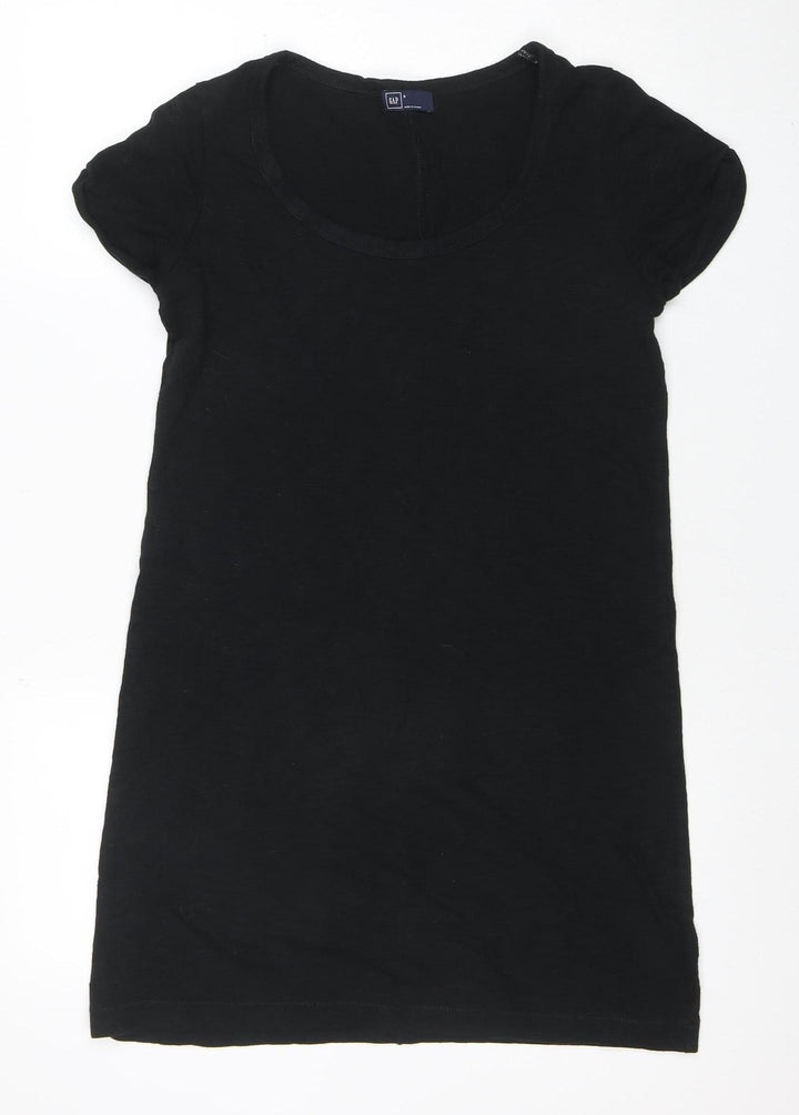GAP Women Black Short Sleeve T-Shirt Dress Size S