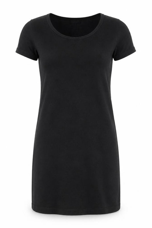 Front view of Gap Women Black Short Sleeve T-Shirt Dress, size S