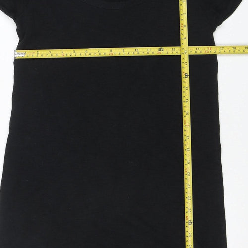 GAP Women Black Short Sleeve T-Shirt Dress Size S