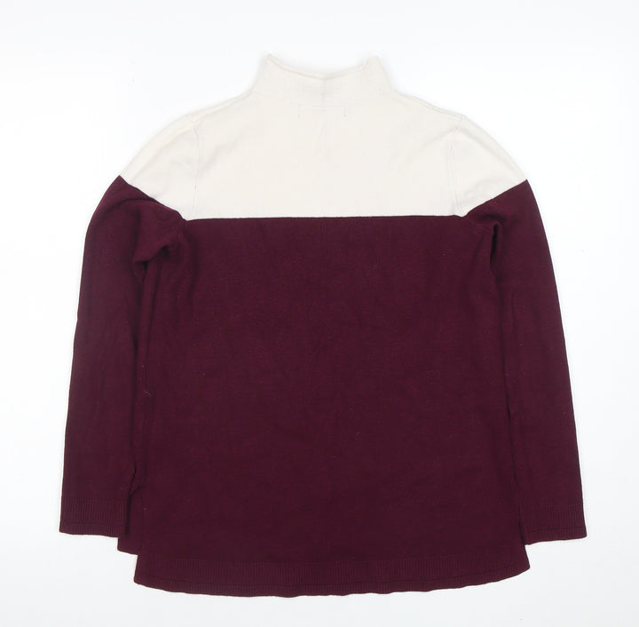Marks and Spencer Women’s Multicoloured High Neck Jumper Size 10