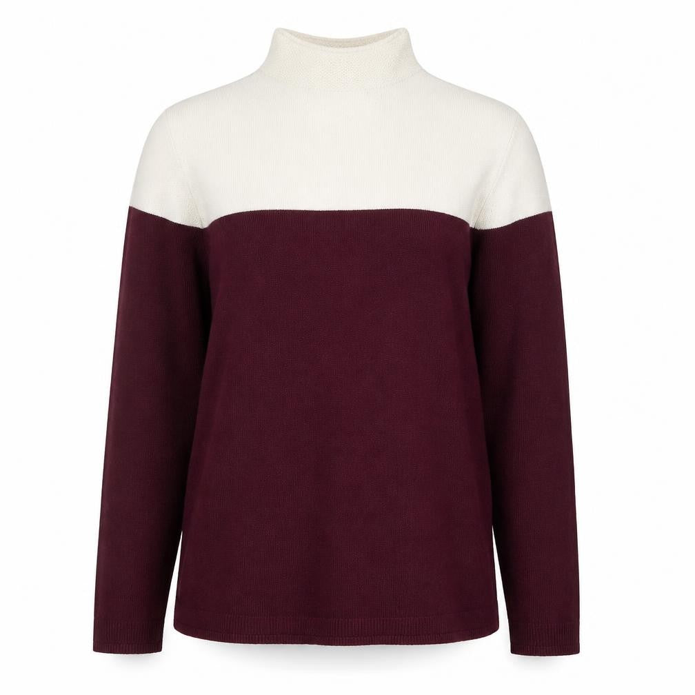 Front view of Marks & Spencer Women’s Multicoloured High Neck Jumper, size UK 10