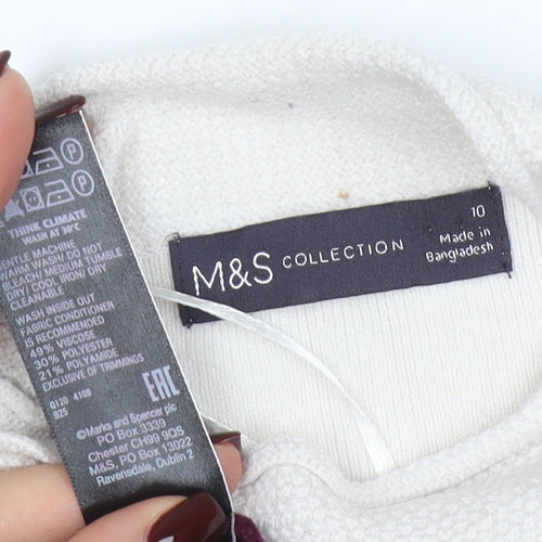 Marks and Spencer Women’s Multicoloured High Neck Jumper Size 10