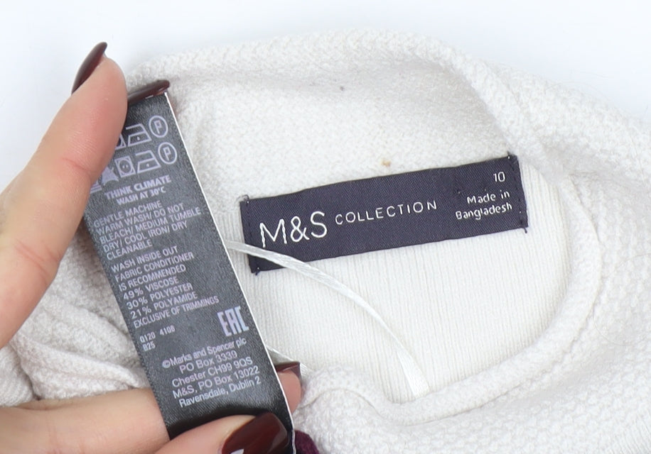 Marks and Spencer Women’s Multicoloured High Neck Jumper Size 10