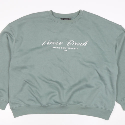 Dunnes Women’s Sage Green Venice Beach Print Sweatshirt XL