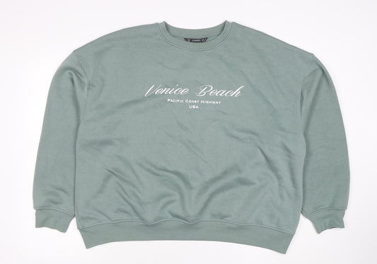 Dunnes Women’s Sage Green Venice Beach Print Sweatshirt XL