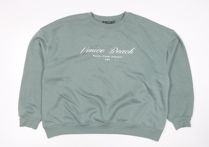 Dunnes Women’s Sage Green Venice Beach Print Sweatshirt XL