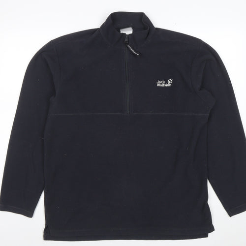 Jack Wolfskin Men's Black XL Fleece 1/2 Zip Outdoor Sweatshirt