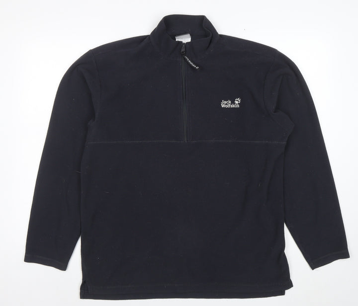 Jack Wolfskin Men's Black XL Fleece 1/2 Zip Outdoor Sweatshirt
