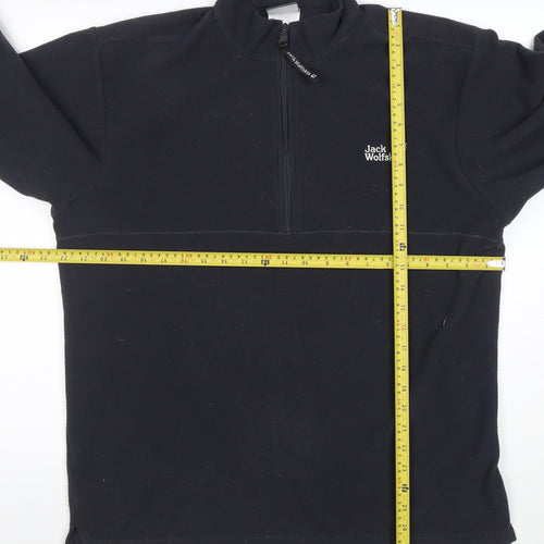 Jack Wolfskin Men's Black XL Fleece 1/2 Zip Outdoor Sweatshirt