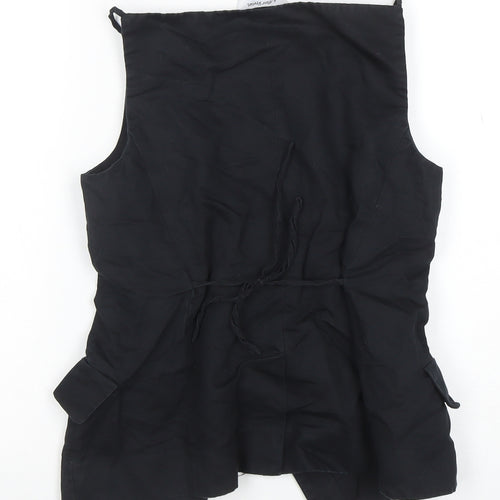 8 Other Reasons Women Black Linen Blend Button-Up Blouse Size 8