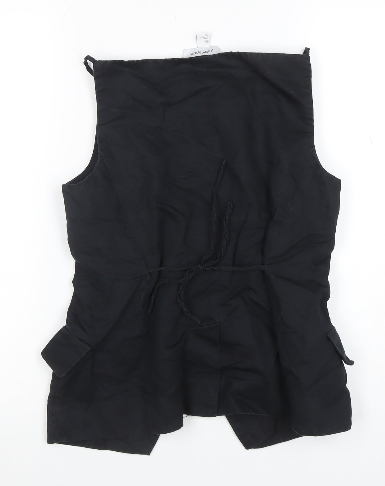 8 Other Reasons Women Black Linen Blend Button-Up Blouse Size 8