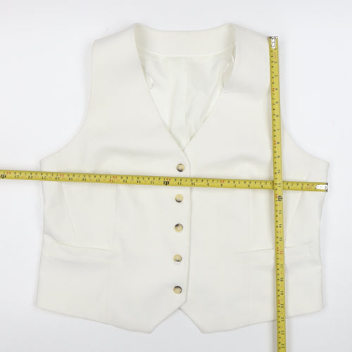 Marks and Spencer Women's Ivory Tuxedo Waistcoat Size 18 Tailored