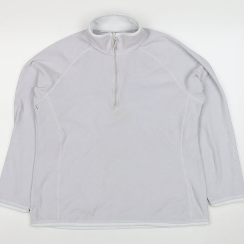 Mountain Warehouse Women White Fleece 1/2 Zip Pullover Sweatshirt Size 14