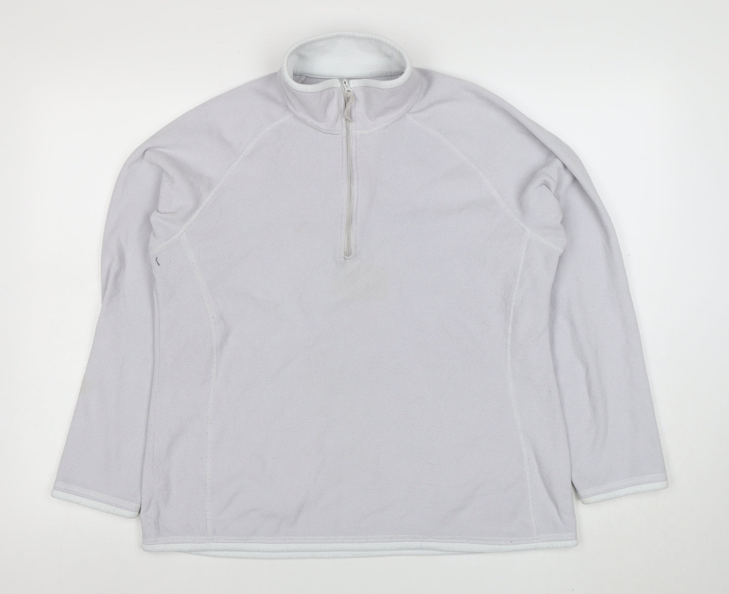 Mountain Warehouse Women White Fleece 1/2 Zip Pullover Sweatshirt Size 14