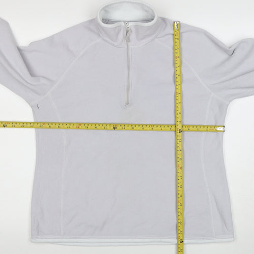 Mountain Warehouse Women White Fleece 1/2 Zip Pullover Sweatshirt Size 14
