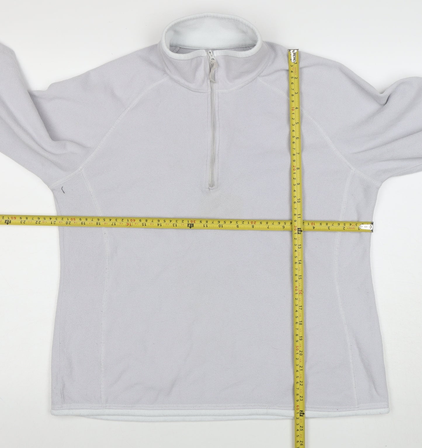 Mountain Warehouse Women White Fleece 1/2 Zip Pullover Sweatshirt Size 14