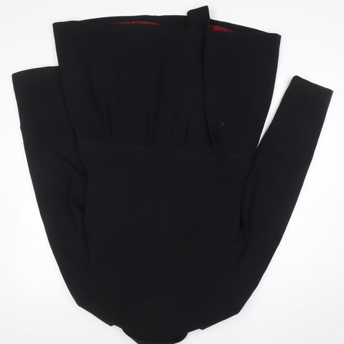 Next Women's Black Size 12 Motorcycle Style Mid-Length Coat