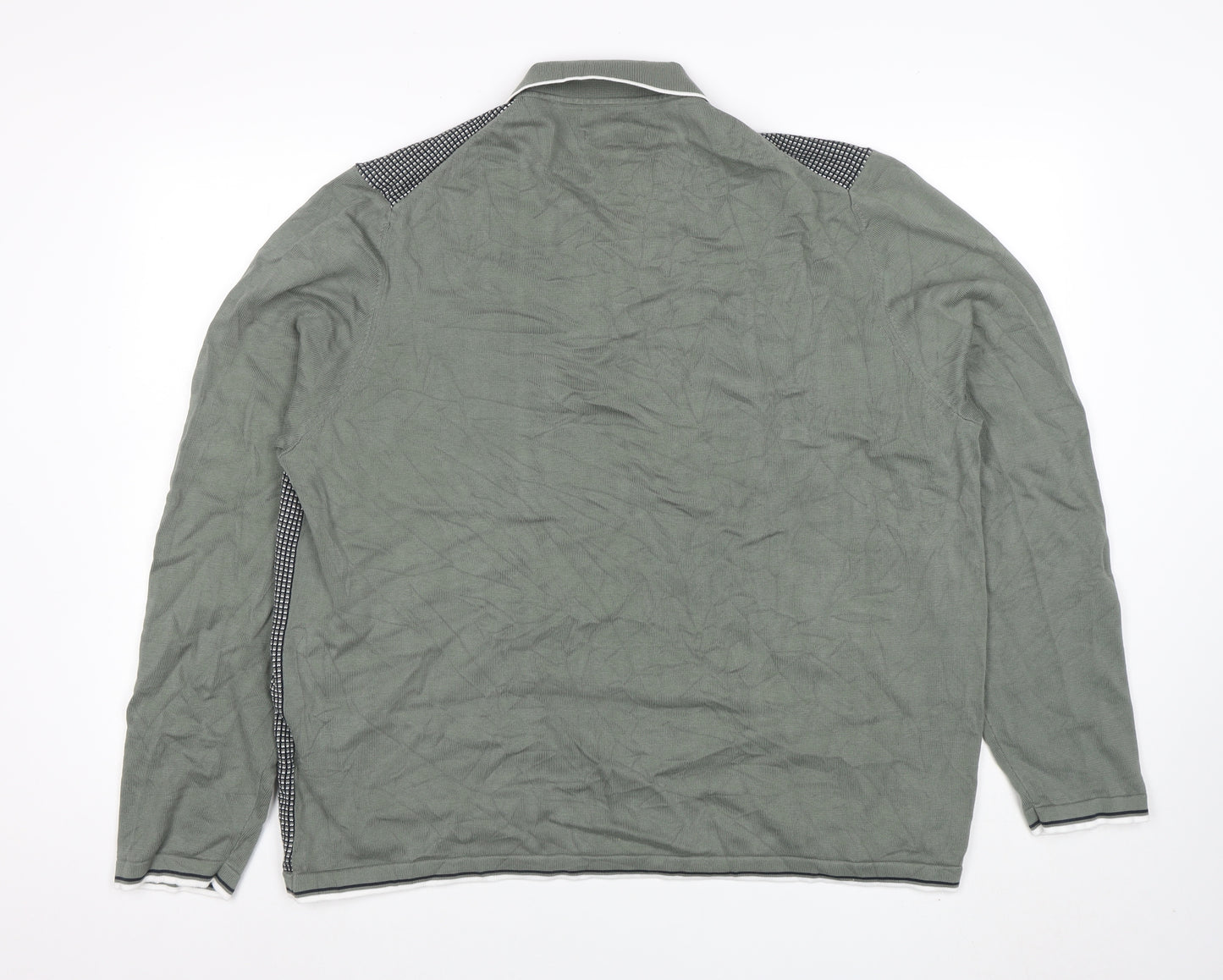 Marks and Spencer Autograph Men's Green 3XL Long Sleeve Polo Top