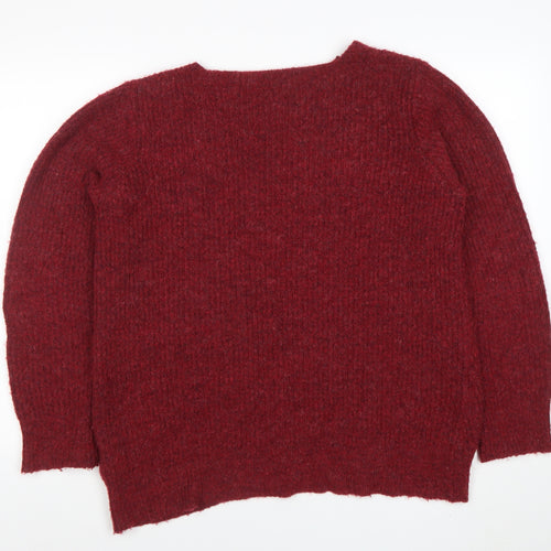 Joe Browns Women's Red V-Neck Chunky Knit Jumper Size 16