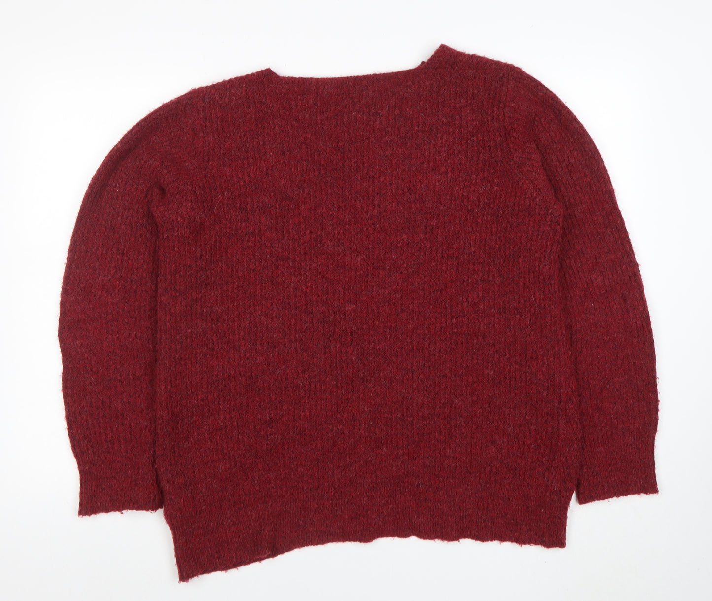 Joe Browns Women's Red V-Neck Chunky Knit Jumper Size 16