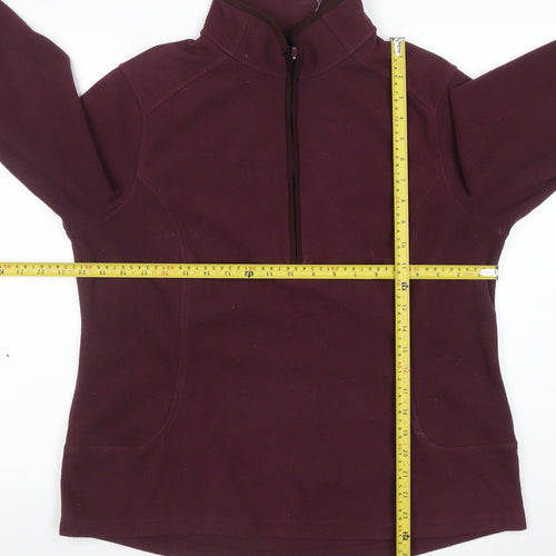 Lands' End Women's Burgundy Fleece 1/2 Zip Pullover Sweatshirt Size L