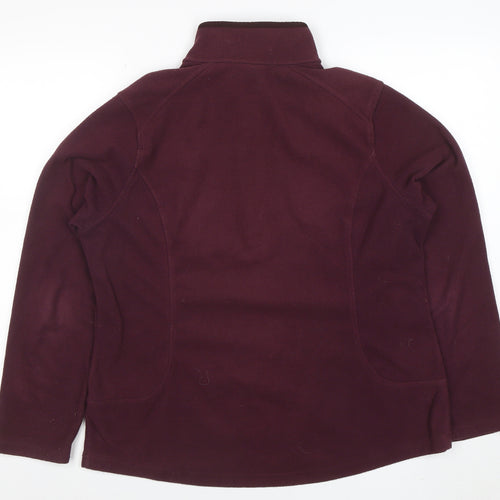 Lands' End Women's Burgundy Fleece 1/2 Zip Pullover Sweatshirt Size L