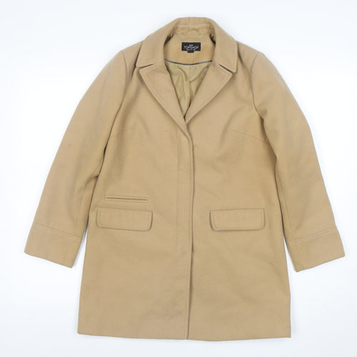 Topshop Women’s Petite Beige Wool Blend Mid-Length Coat Size 4