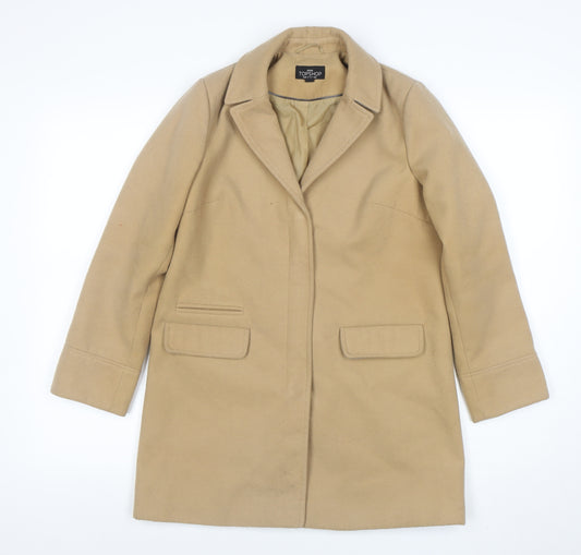 Topshop Women’s Petite Beige Wool Blend Mid-Length Coat Size 4