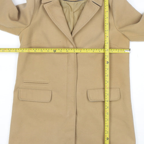 Topshop Women’s Petite Beige Wool Blend Mid-Length Coat Size 4