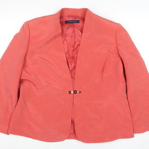 Windsmoor Women Pink Silk Lined Blazer Jacket UK 16 Shawl Collar
