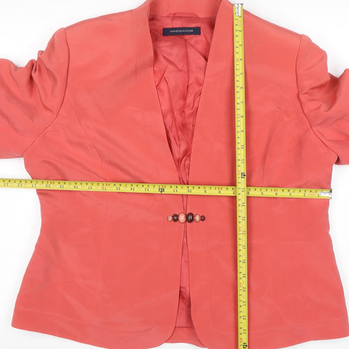 Windsmoor Women Pink Silk Lined Blazer Jacket UK 16 Shawl Collar