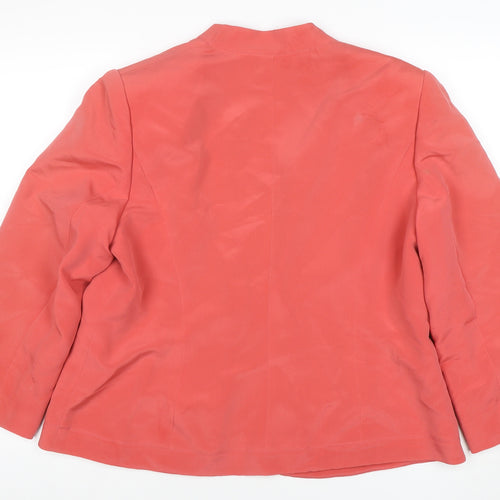 Windsmoor Women Pink Silk Lined Blazer Jacket UK 16 Shawl Collar