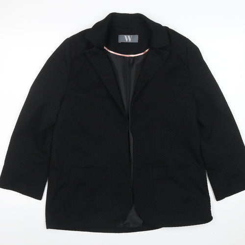 BHS Women Black Blazer Jacket Size 16 Classic Workwear